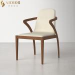 ODM Fabric Upholstery Classic Cafe Dining Chair Solid Wood Frame 52cm Length