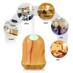 7 Color LED Light Changing Wood Grain Cool Mist Humidifier