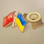Ukraine Friendship Flag Badge Two Countries Friendly Custom Metal Badge