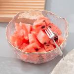 Gold Edge Clear Glass Mixing Bowls Machine Made Eco Friendly Serving Bowls