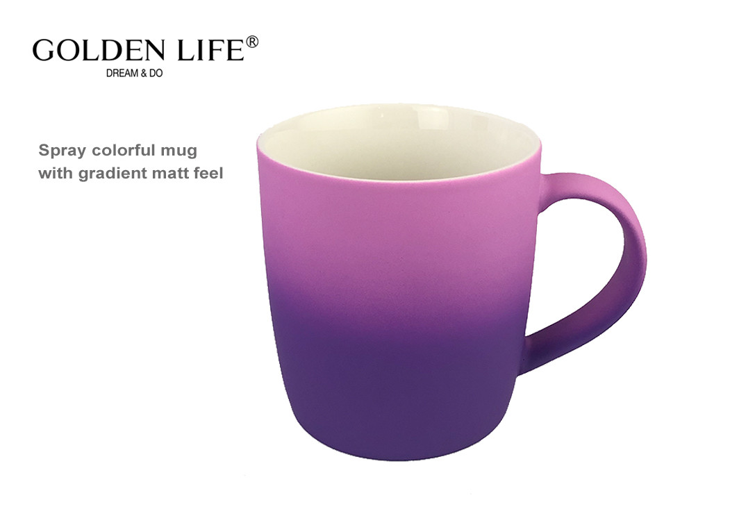 380CC Pretty Gradient Colours Custom Coffee Mugs For Gift