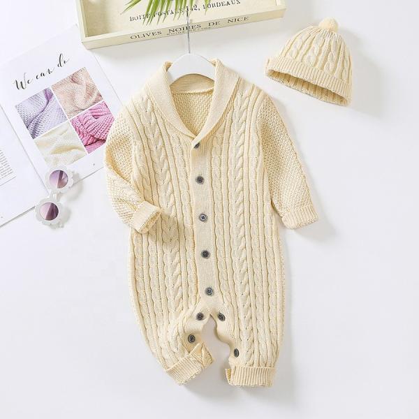 Autumn New Toddler Baby Boys Girls Knitted Bodysuit Infant Jumpsuit Knitwear