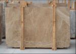 Light Cream Engineered Stone Countertop , Polished Marble Tile Kitchen