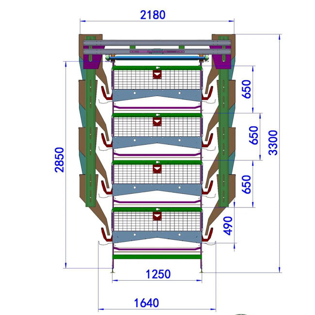 H Type Big Size Automatic Egg Layer Chicken Cage Hot Dip Galvanized Material
