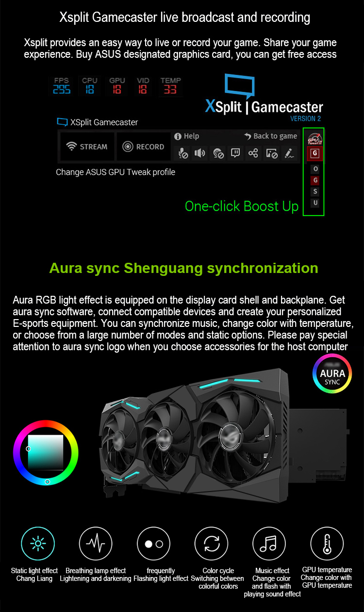 Air Cooling RTX 2080 TI Graphics Card 11GB GDDR6 352 Bit 14Gbps