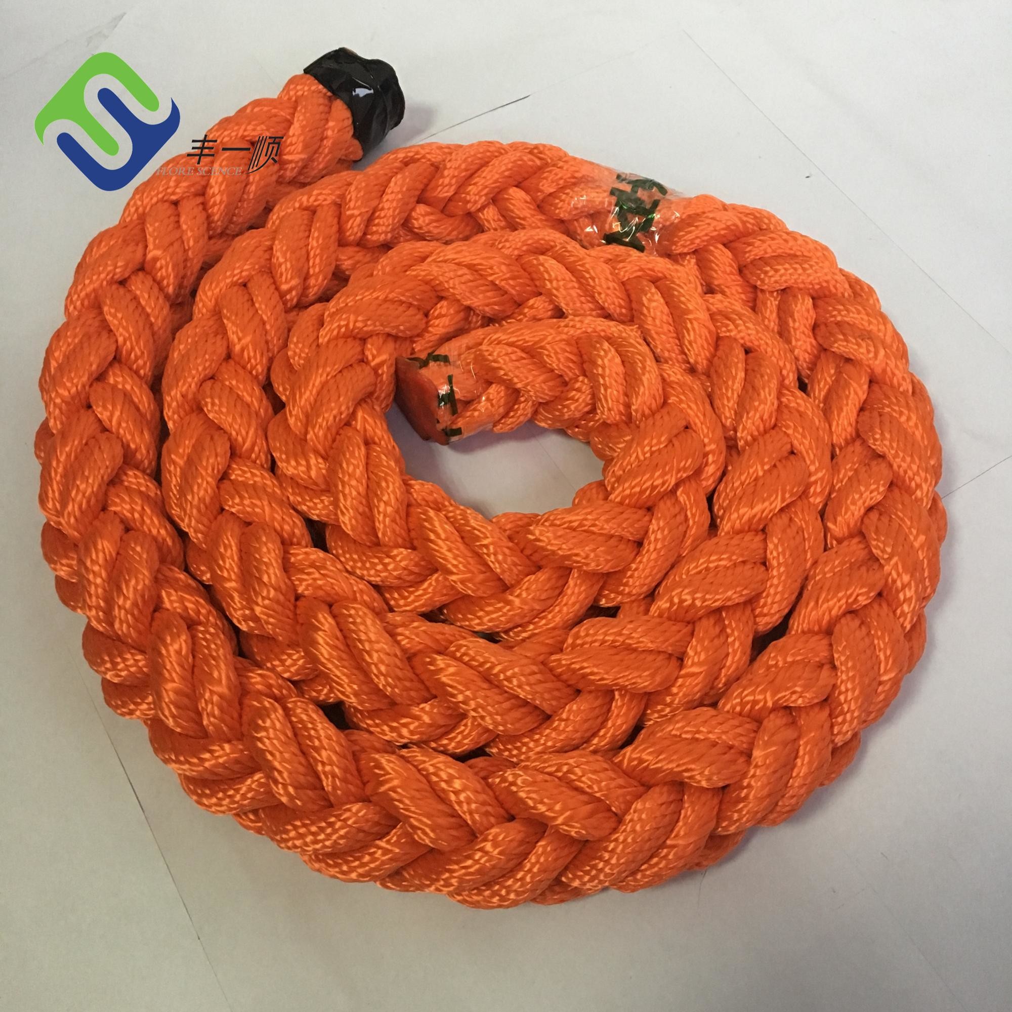 72mm*220m Polyester Rope 8 Strand Braided Marine Rope For Ship Vessels