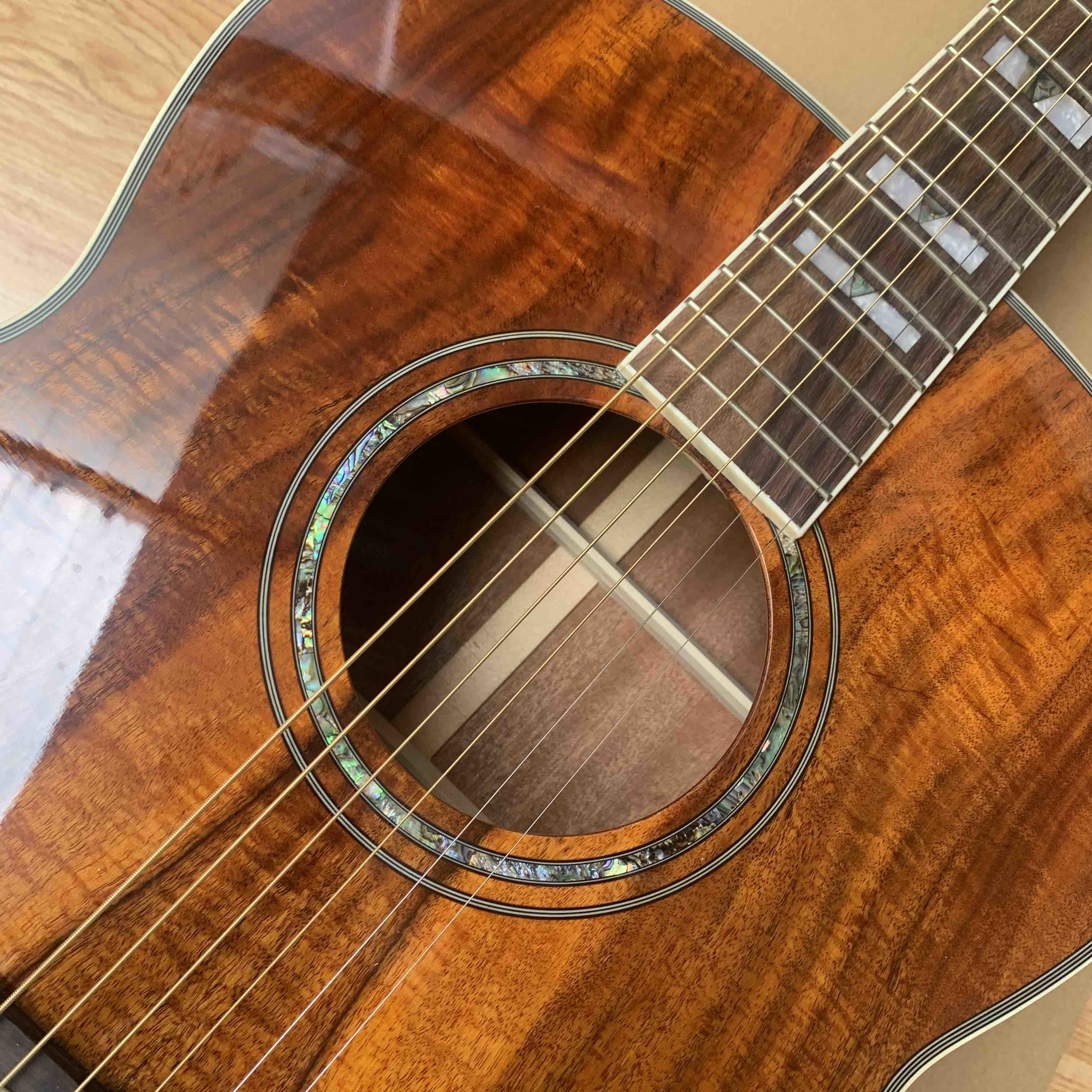 Custom Guilds 43 Inches Jumbo KOA Wood F50 Vintage Acoustic Guitar Gloss Finished Guild Electric Guitar