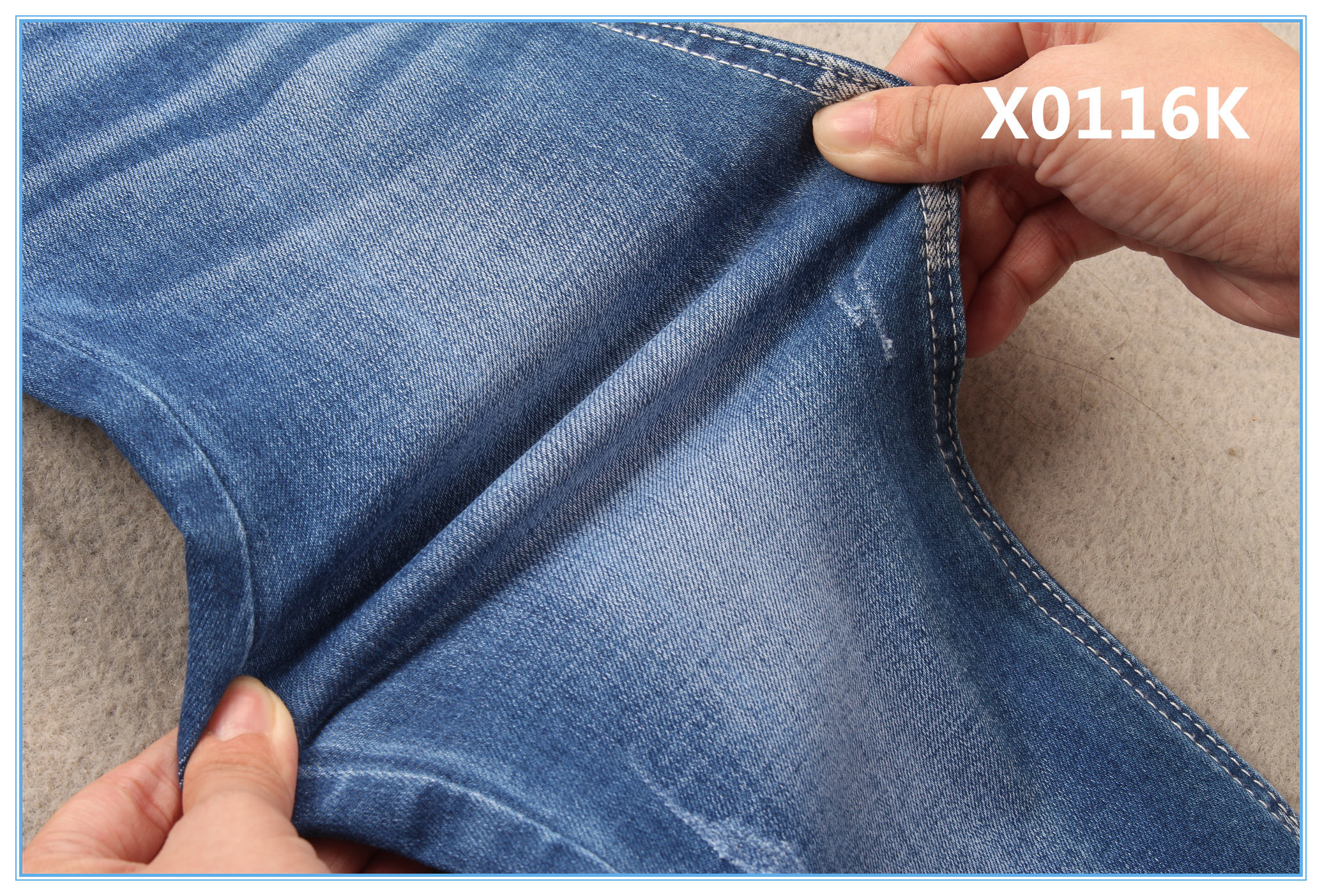10 Oz Blue Skinny Slub Stretchy Jean Fabric Skirt Trousers Pants Jacket Coat Support