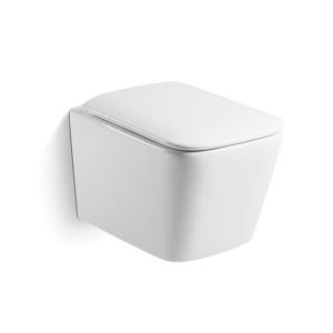 Quality Modern Sanitary Ware Square Hanging Toilet Bowl Wc Suspend Floating Toilet Bathroom Ceramic P-trap Wall Hung Toilet for Hotel wholesale