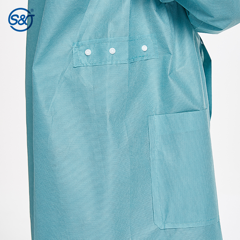 S&J Disposable isolation/lab/patient gown/coat pp/pp+pe/sms