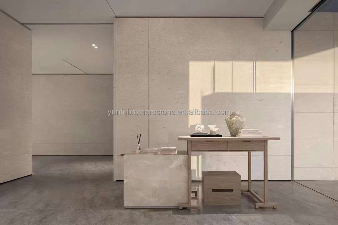 Small Scale Building Projects Essential Popular Light Beige Natural Marble Wall Tiles