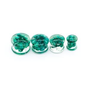 Quality Green Flower Inside Ear Tunnels And Plugs 6mm Acrylic Plugs For Stretching wholesale