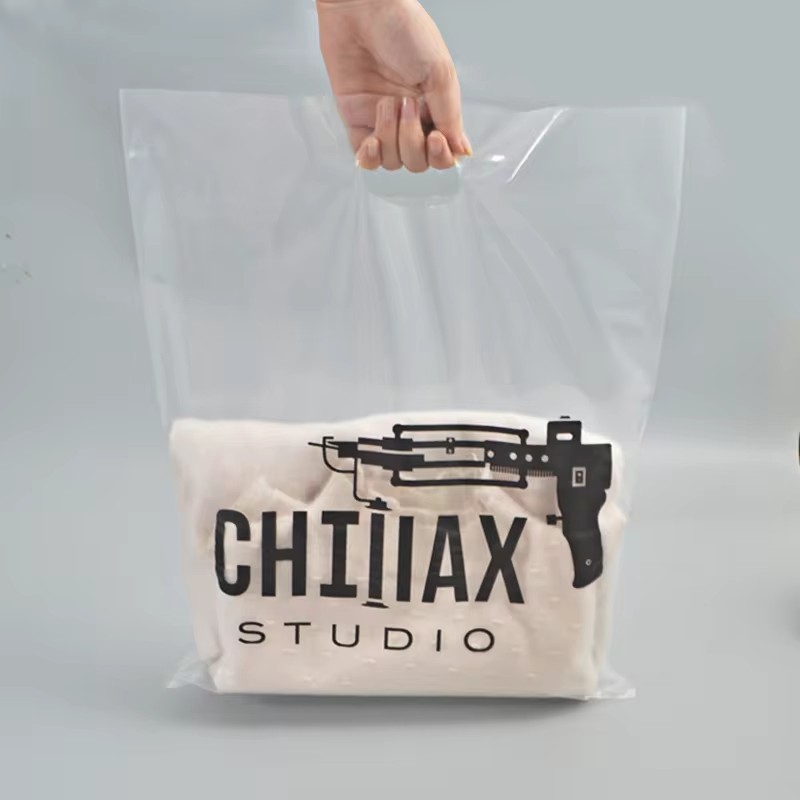HUAN QIU PE Biodegradable Tote Bags Mailing Bags With Handles