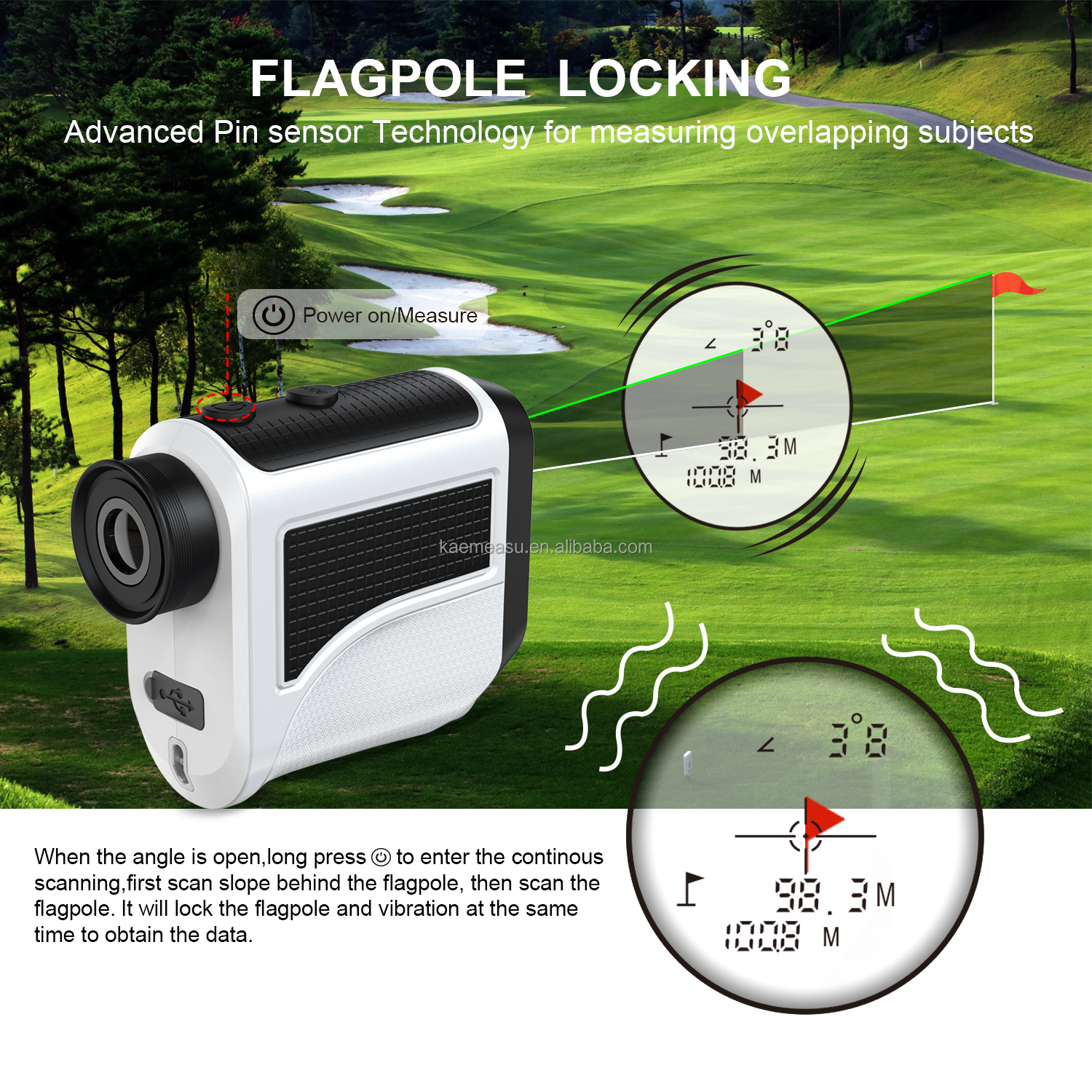 2024 new style Telescope rangefinder Handheld golf laser rangefinder Mini Laser Rangefinder with slope