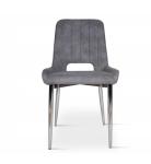 860mm Upholstered Leather Chrome Steel Frame Dining Chair