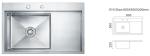Width 700mm 800mm Single Bowl Stainless Steel Sink Single Bowl Plate Kitchen