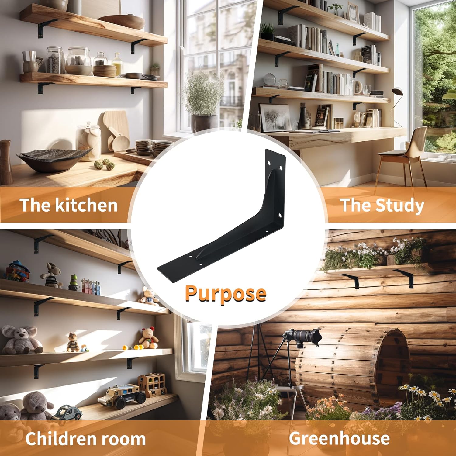 500 Lb Wall Bracket for Low Profile Granite Countertop Support Easy DIY Install Slim Design