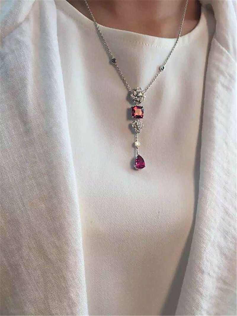 Luxury jewe factory rose series necklace gold diamond 18k gold white gold yellow gold rose gold diamond necklace