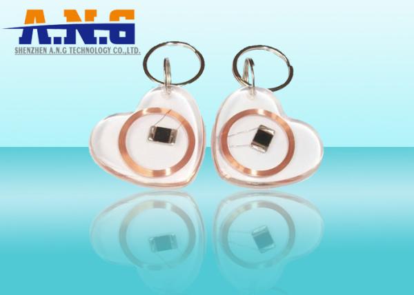 Cheap CMYK Print Clear Low Frequency Rfid Tags , White Portable Rfid Keychain for sale