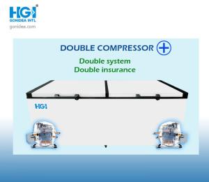 Quality 240V H86.6 Inch Sliding Door Deep Chest Freezer Large Capacity 1100L wholesale