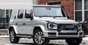 Quality 30µM Metallic Silver Gloss Car Vinyl Wrap For Vehicle Advertising wholesale