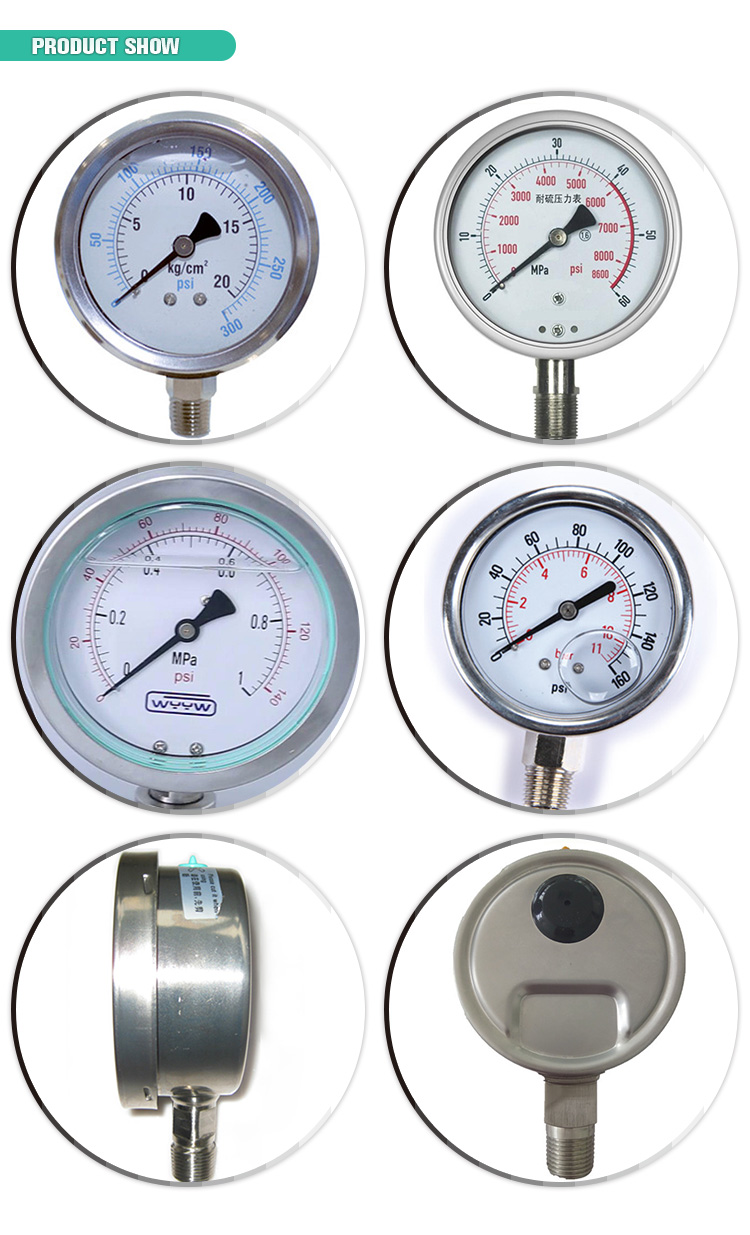 2.5" Rear Entry Pressure Gauge Manometer Glycerine High Pressure Meter