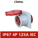 Durable 125A 4P 380V 6H Industrial Panel Mounted Socket Straight