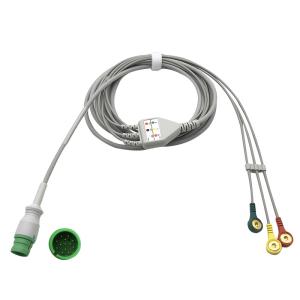 Quality Round 13 Pin Connector 3.6m 3 Lead ECG Cable For Mediana D500 wholesale