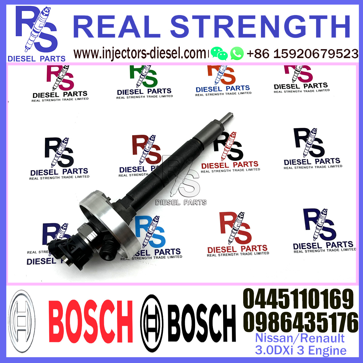 Diesel Fuel Common Rail Injector 0445110169 0986435176 7485001659BX 7701058110 For Nissan/Renault trucks 3.0DXi Engine
