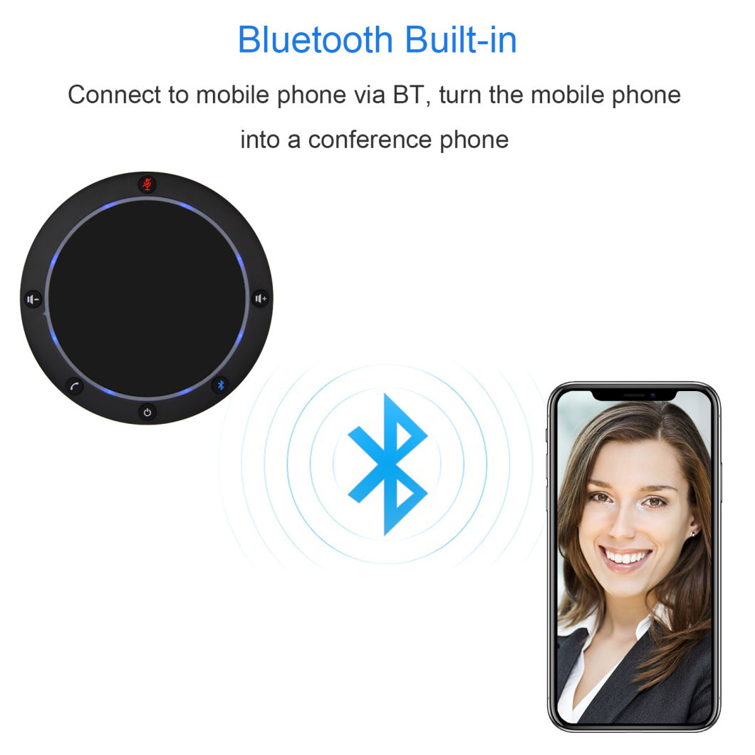Bluetooth Conference Speakerphone Omnidirectional Speakerphone