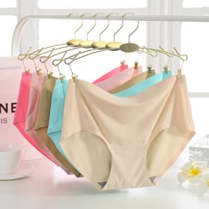 Quality Anti-Static Seamless Underwear Female Breathable Ice Silk Mid Waist Underwear wholesale