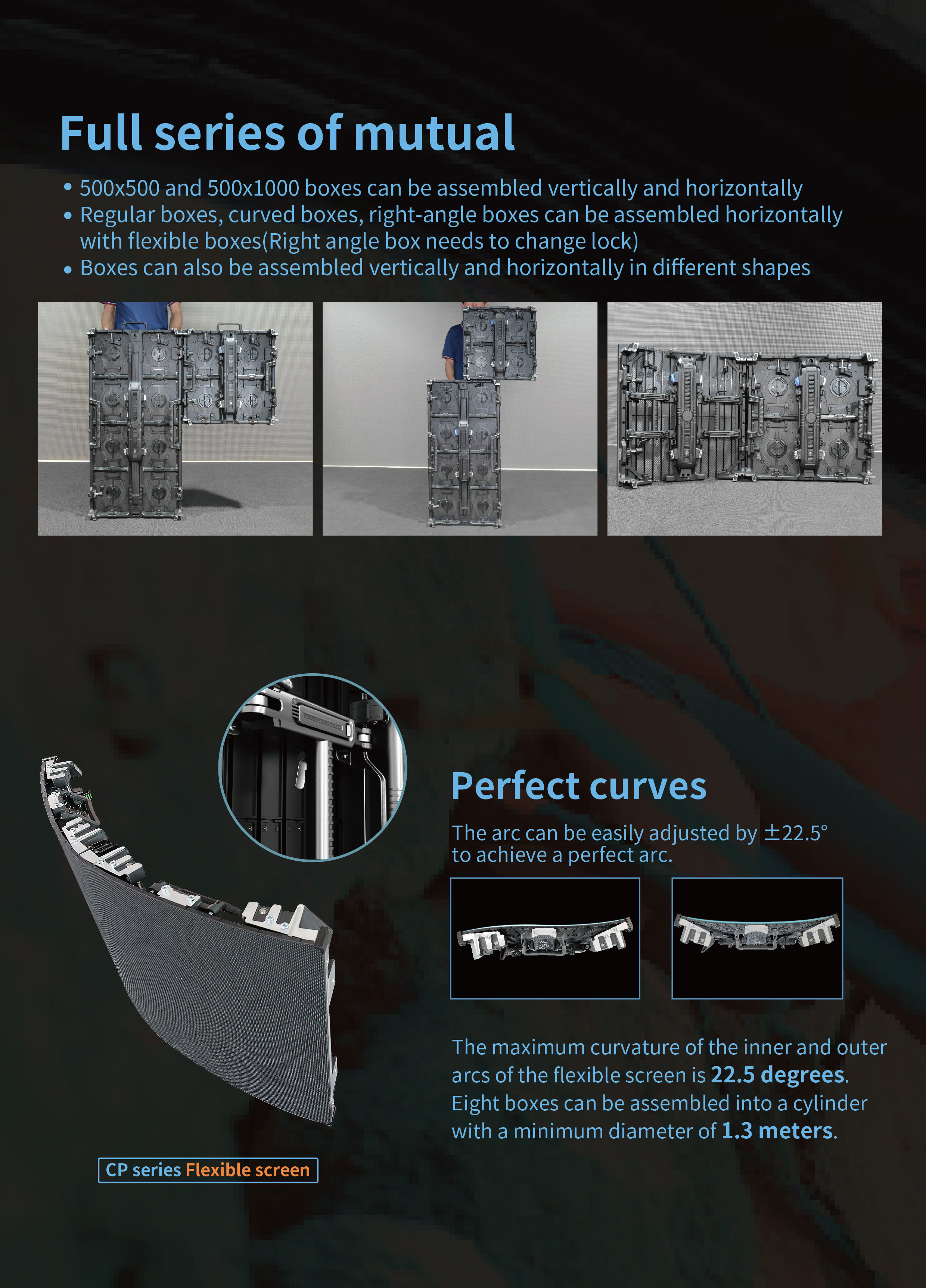 CP Series Shocking Launch P2.604/P2.976/P3.91 7680Hz Flexible Curved Support Suspended Display Screen