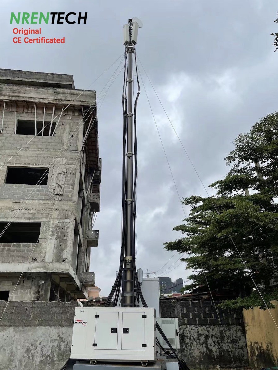 30m lockable pneumatic telescopic mast 300kg payloads-5.5m closed height-for antenna
