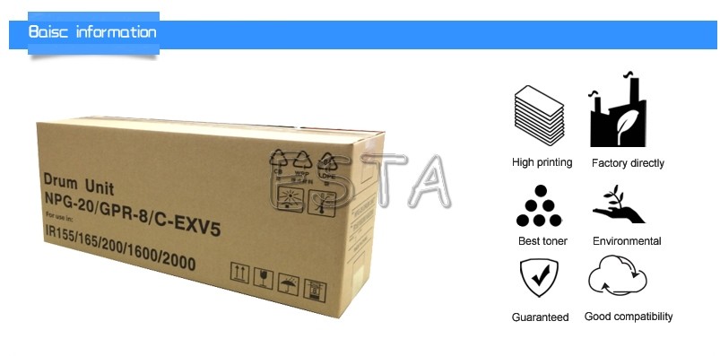 Copier Drum Unit NPG20 For Canon IR155 / 165 / 200 / 1600 / 2000 Copier Parts