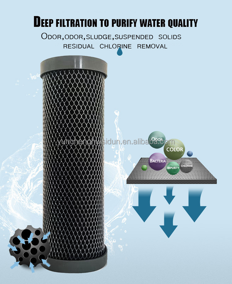 10"/20" Cto Compressed Activated Carbon Rod for Car Water Filtration and Purification