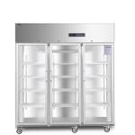 2-8 Degree Vaccine Cold Storage 3 Glass Doors Pharmacy Refrigerator For Medical