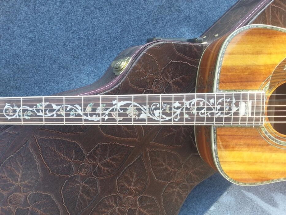 Round body classic acoustic guitar all koa wood guitar