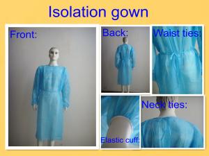 Quality Round Neck Patient Disposable Plastic Gowns , Medical Isolation Gowns wholesale