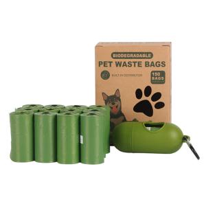 Quality Dark Green Roll Biodegradable Dog Poop Bag Customized Logo size wholesale