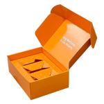 Orange Pet Food Paper Mailer Box Packaging Eco Friendly Dog Box Type Folders