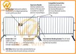 Stainless Steel Bridge Feet Crowd Control Barriers Hot Dipped Galvanized