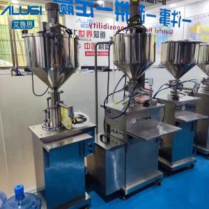 China Stainless Steel Semi Automatic Piston Filling Machine 35L Mixer Hopper For Shampoo on sale
