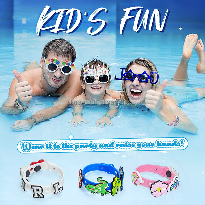 Customized Multi Color Silicone Wristband For Kids With Holes For Charms By Moulding