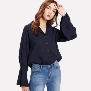 Quality long sleeve casual blouse designs for women wholesale