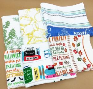Quality Pigment Printed Kitchen Tea Towels Quick Dry Soft Textile With Lightweight wholesale