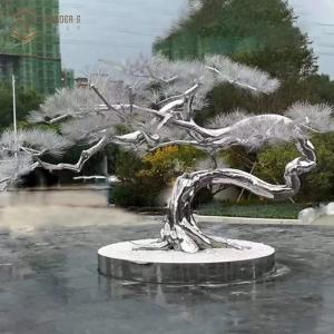 Quality Silver Casting Stainless Steel Sculpture Metal Pine Tree Sculpture 150cm wholesale