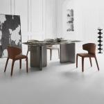 Modern Stainless Steel Dining Tables With Marble Tops For Wholesale