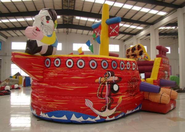 Cheap Double Stitching Pirate Bounce House , Pirate Ship Inflatable Bouncer for sale
