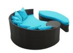 Luxury hotel outdoor wicker furniture PE rattan daybed seaside sunbed