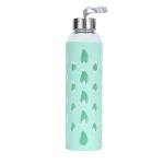 Personlized Single Wall Glass Drinking Bottles Silicone Sleeve 300ml